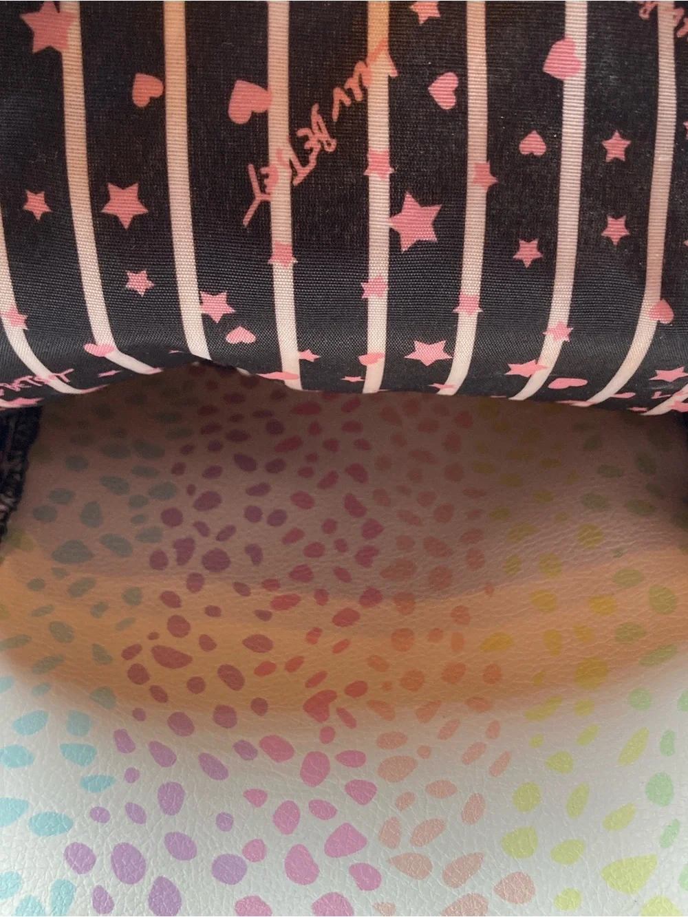 Luv Betsey Johnson Lexy Kitsch Mini Cat Backpack Pink Pastel Dots Print Coquette